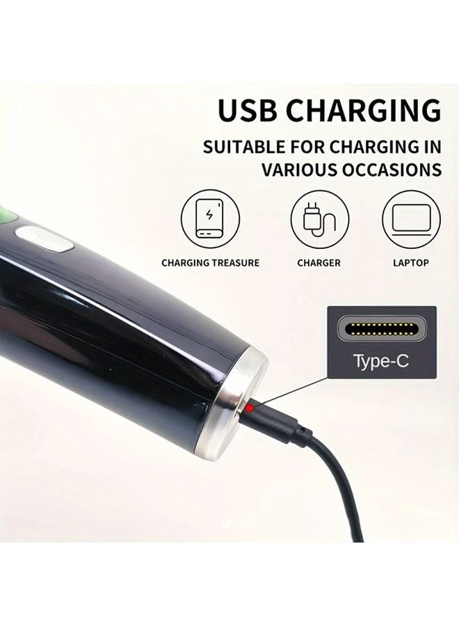 Black Mens Beard Trimmer Self Feeding Body Hair Remover USB Rechargeable LED Display - Image 3